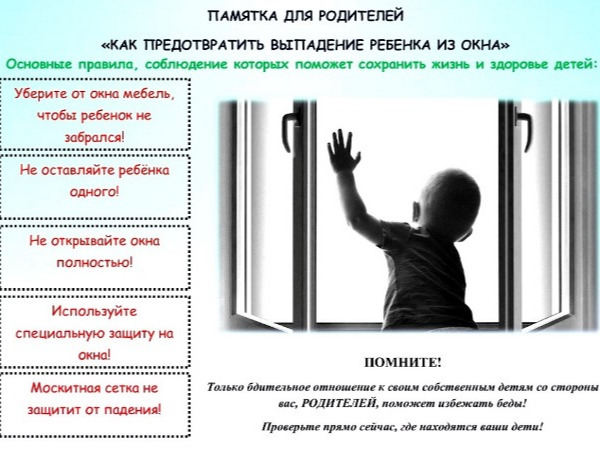 Предотвращение падения детей из окон.